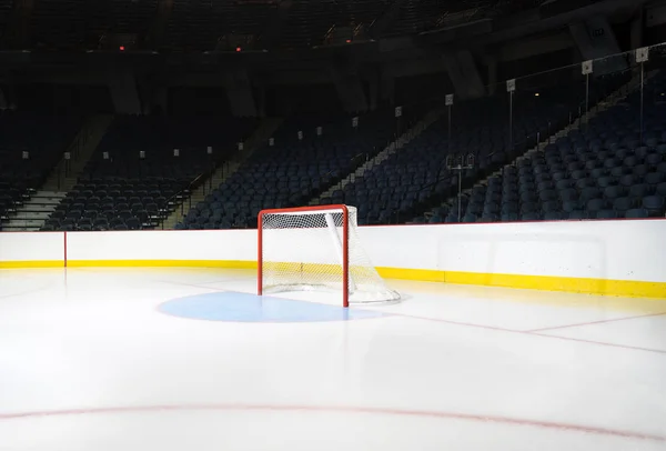 Een Groothoekzicht Een Leeg Hockey Een Lege Arena — Stockfoto