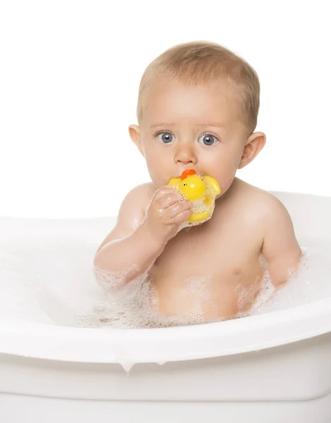 Lindo bebé baño —  Fotos de Stock