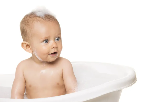 Lindo bebé baño — Foto de Stock