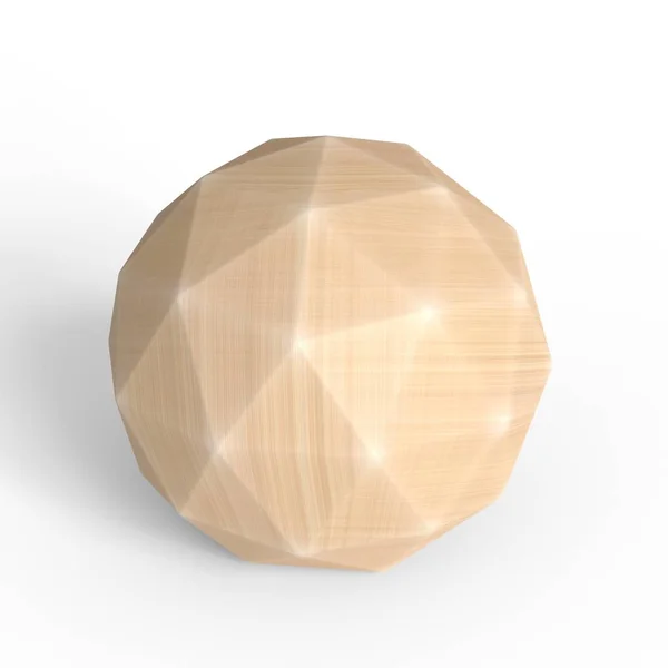 Tahta jeodezik küre. Geometrik şekil. Beyaz arkaplanda izole.