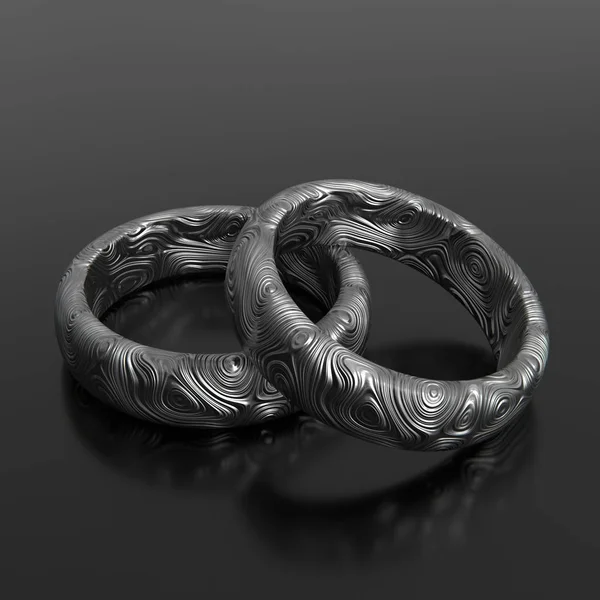 Stylish Pair Steel Rings — Stock Photo, Image