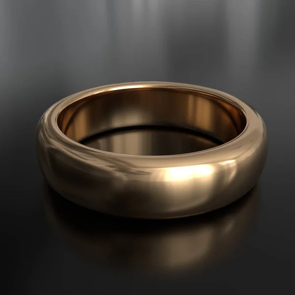 Golden Ring Black Background — Stock Photo, Image