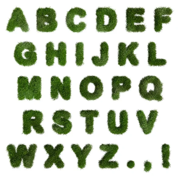 Alfabeto Hierba Verde Letras Inglesas Fuente Imágenes de stock libres de derechos