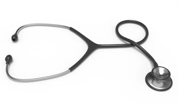 Stetoskop beyaza izole edilmiş. Tıbbi fonendoskop. Hastane ekipmanı.