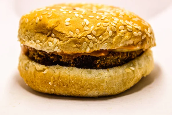 A picture of veg burger on white background