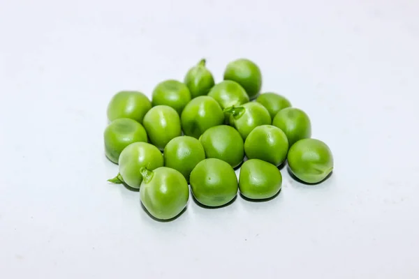 Picture Green Peas White Background — 图库照片