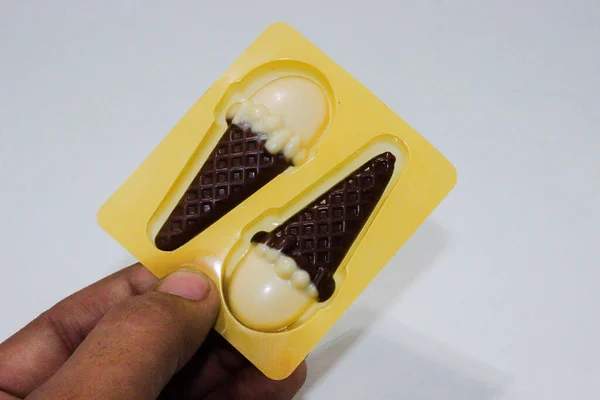 Uma Imagem Cone Chocolate — Fotografia de Stock