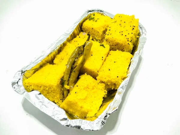 Una Foto Dhokla — Foto de Stock