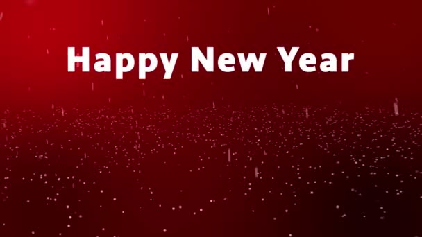 新年大雪中的祝福视频贺卡 4K动画闪烁着光芒 让你迈入新的一年 — 图库视频影像
