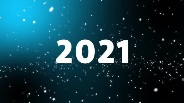 2021 New Year Concept Lens Distortion Snow Falling Snow Isolated — Stock Video