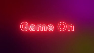Promosyon videosu için Game On Neon pankartı arka planı. Oyun konsepti