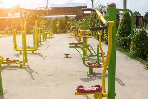 Fitness Equipment Installed Outdoors Park — Stock Photo, Image