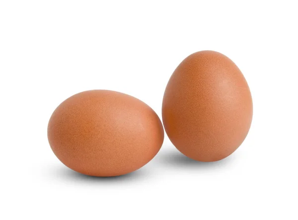グラフィックデザインのために白い背景に隔離された2つの卵 食品はタンパク質が多く健康志向の人に適した鶏から得られます — ストック写真