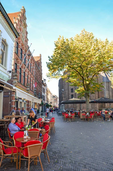 Venlo Limburg Hollandia 2018 Október Street Cafes Restaurants Bars Historical — Stock Fotó