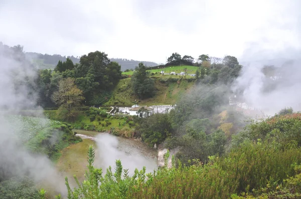 Furnas Sao Miguel Azori Szigetek Portugália Január 2020 Vulkanikus Hőforrások — Stock Fotó