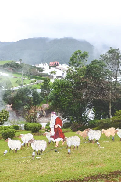 Furnas São Miguel Açores Portugal Janeiro 2020 Fontes Termais Vulcânicas — Fotografia de Stock