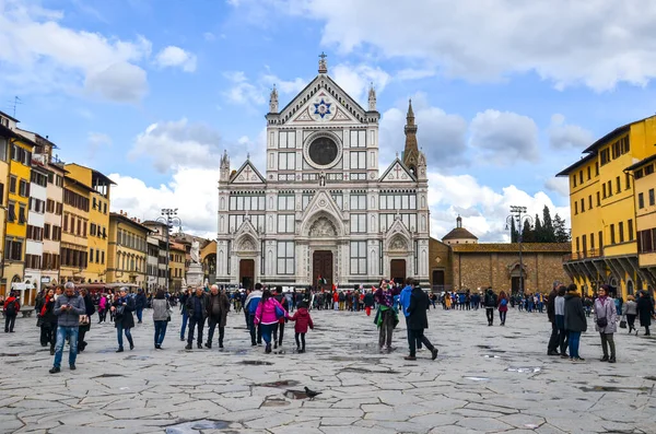 Florens Toscana Italien Mars 2018 Turistvandring Torget Den Historiska Stadskärnan — Stockfoto