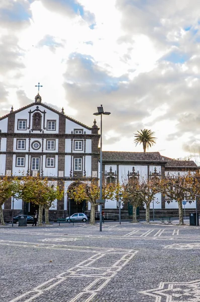 Ponta Delgada Azorerna Portugal Jan 2020 Cobbled Square Den Portugisiska — Stockfoto