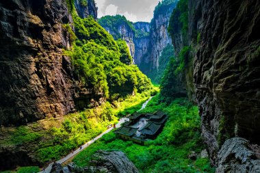 Wulong Milli Parkı, Chongqing, Çin Çin dünya miras manzara Vadisi'nde en ünlü yer