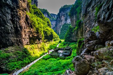 Wulong Milli Parkı, Chongqing, Çin Çin dünya miras manzara Vadisi'nde en ünlü yer