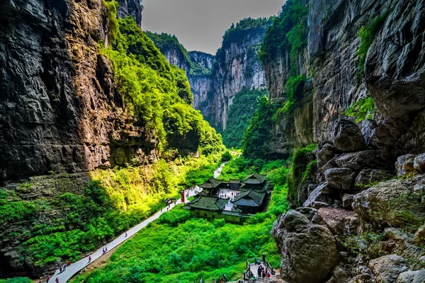 Wulong národní Park, Chongqing, Čína nejznámějším místem údolí v Číně světového dědictví krajiny — Stock fotografie