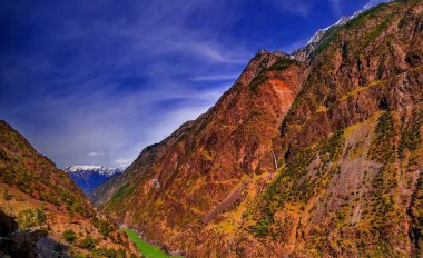 Indus Nehri ve Vadisi, Karakurum, Pakistan için havadan görünümü