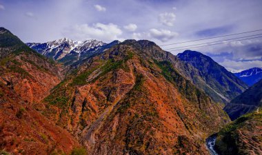 Indus Nehri ve Vadisi, Karakurum, Pakistan için havadan görünümü
