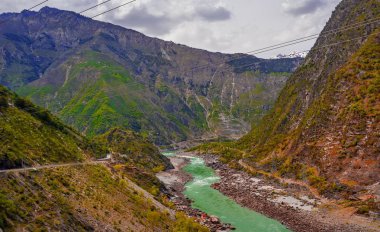 Indus Nehri ve Vadisi, Karakurum, Pakistan için havadan görünümü