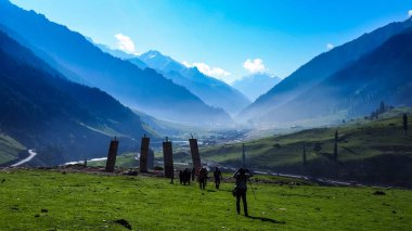 Sonamarg, Kaşmir devlet, Hindistan, güzel dağ manzarası