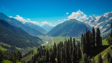 Sonamarg, Kaşmir devlet, Hindistan, güzel dağ manzarası