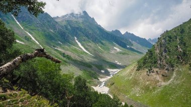Sonamarg, Kaşmir devlet, Hindistan, güzel dağ manzarası