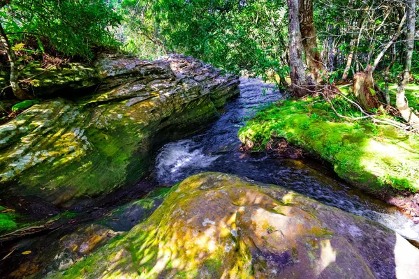 Bela cachoeira floresta tropical em floresta profunda — Fotografia de Stock