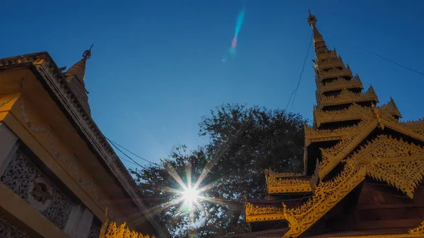 Tetti Dei Templi Shwedagon Pagoda Complex Rangoon Yangon Myanmar Asia — Foto Stock