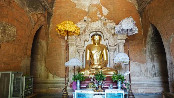 Statue Bouddha Dans Pagode Bagan Myanmar — Photo