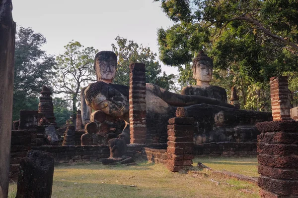 Ett Tempel Kamphaeng Phet Provinsen Ruinerna Det Kungliga Templet Ett — Stockfoto