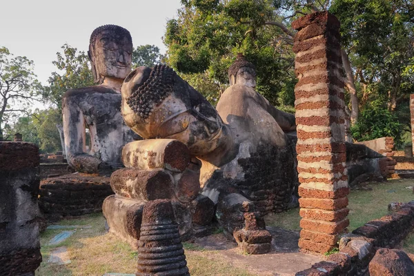 Kraftigt Korroderade Bilden Buddha Kamphaeng Phets Historiska Park Arkeologisk Plats — Stockfoto