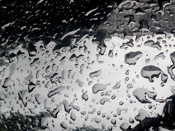 Gota Agua Capucha Del Coche Gotas Lluvia Superficie Del Coche —  Fotos de Stock