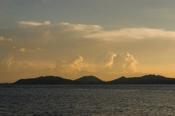 Songkla Lake Bij Zonsondergang Tijd — Stockfoto