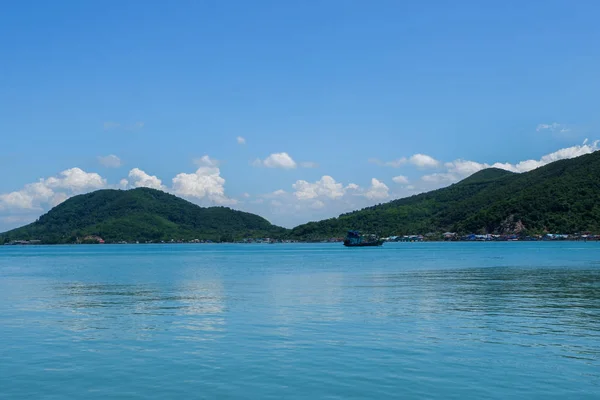 Barco Pesca Lago Songkla Atardecer — Foto de Stock