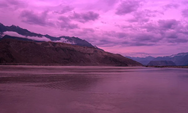 Landscape View Indus River Flowing Katpana Cold Desert Skardu Gilgit — Stock Photo, Image