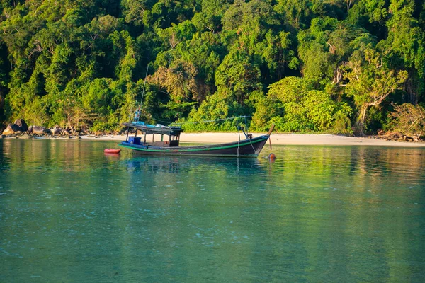 Barcos Larga Distancia Hermosa Playa Mar Tropical Isla Surin Tailandia — Foto de Stock