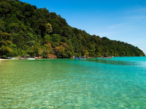 Hermosa Isla Tropical Parque Nacional Koh Surin Famoso Lugar Conducción — Foto de Stock