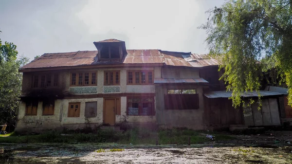 Casa Dal Lake Cachemira India — Foto de Stock