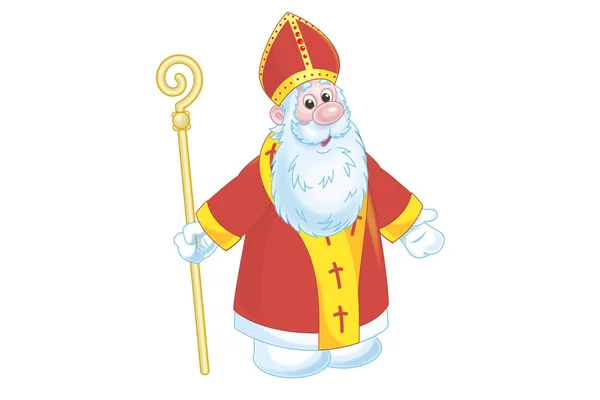 Saint Nicolas Souhaite Joyeux Noël Vecteur En Vente