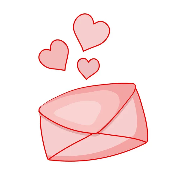 Liebesbrief mit Herz. Valentinstag.. — Stockvektor