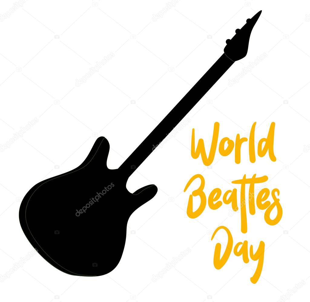 The Beatles' Poster for the Beatles Day. Guitar. Rock music.