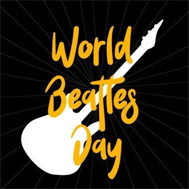 Beatles 'ın Beatles Günü Posteri. Gitar. Rock müzik.