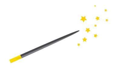 A magical item. Wizard's magic wand. illustration isolated on a white background..