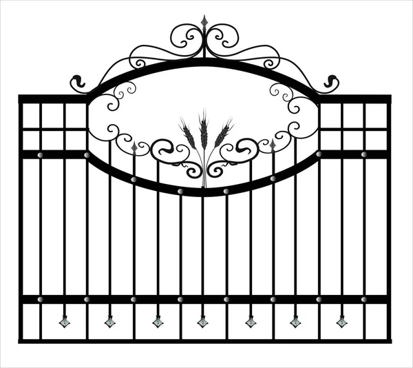 Gates forged sketch. Artistic forging. Iron door design. Vector illustration isolated on white background. Exterior. Garden gate.. — Stock Illustration Gates forged sketch. Artistic forging. Iron door design. Vector illustration isolated on white background. Exterior. Garden gate.. Stock Vector