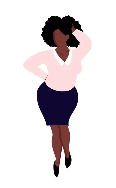 Femme noire en costume d'affaires. Femme d'affaires. Femme d'affaires. FEMME D'AFFAIRES. Homme isolé sur fond blanc. Afro-américain .. — Image vectorielle